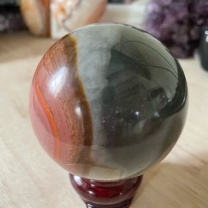 Beautiful Ocean Jasper Crystal Sphere- Reiki- Meditation- Decor
